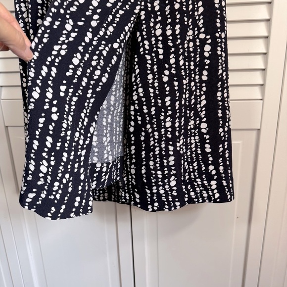 Whistles Savannah Print Wrap Dress Abstract Polka Dots Navy White Costal Size 10 - Picture 10 of 15